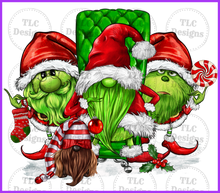 Load image into Gallery viewer, 3 Grinch Gnomies Full Color Transfers