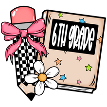 Load image into Gallery viewer, 1St Grade Pencil Daisy- All Grade Available Put In Notes Full Color Transfers