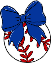Load image into Gallery viewer, Bows And Balls- Can Add Team Name Change Color Of Bow- Put In Notes Full Color Transfers