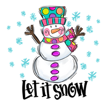 Load image into Gallery viewer, Colorful Snowman Let It Snow Full Color Transfers