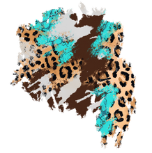 Load image into Gallery viewer, Turquoise Leopard Patches Full Color Transfers