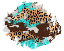 Load image into Gallery viewer, Turquoise Leopard Patches Full Color Transfers