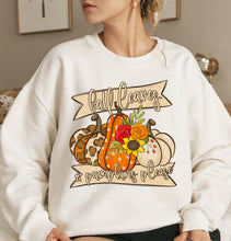Load image into Gallery viewer, Fall Leaves And Pumpkins Please Full Color Transfers