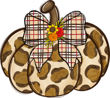 Load image into Gallery viewer, Leopard Pumpkin With Bow Full Color Transfers