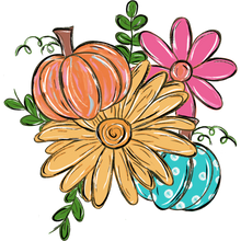 Load image into Gallery viewer, Pumpkin And Sunflower Collage Full Color Transfers