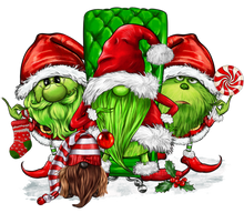 Load image into Gallery viewer, 3 Grinch Gnomies Full Color Transfers
