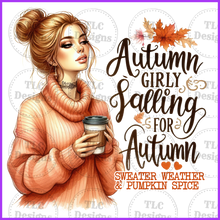 Load image into Gallery viewer, Autumn Girly Falling Full Color Transfers