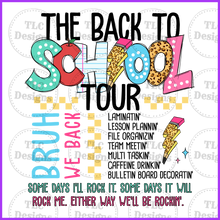 Load image into Gallery viewer, Back To School Tour With Free Pencil Bow Pocket Full Color Transfers