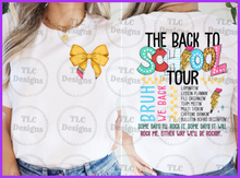 Load image into Gallery viewer, Back To School Tour With Free Pencil Bow Pocket Full Color Transfers