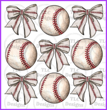 Load image into Gallery viewer, Baseball Coquette Full Color Transfers