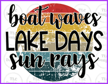 Load image into Gallery viewer, Boat Waves Lake Days Full Color Transfers