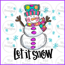 Load image into Gallery viewer, Colorful Snowman Let It Snow Full Color Transfers