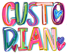Load image into Gallery viewer, Custodian Cheery Words Full Color Transfers