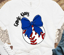 Load image into Gallery viewer, Bows And Balls- Can Add Team Name Change Color Of Bow- Put In Notes Full Color Transfers