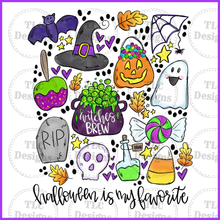 Load image into Gallery viewer, Halloween Is My Favorite With Free Pocket/Sleeve Full Color Transfers
