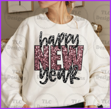 Load image into Gallery viewer, Happy New Year Faux Sequins Full Color Transfers