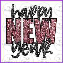 Load image into Gallery viewer, Happy New Year Faux Sequins Full Color Transfers