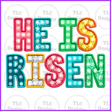 Load image into Gallery viewer, He Is Risen Bling Full Color Transfers