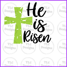 Load image into Gallery viewer, He Is Risen Green Cross Full Color Transfers