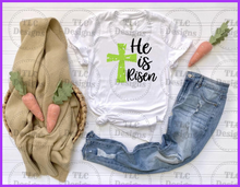 Load image into Gallery viewer, He Is Risen Green Cross Full Color Transfers