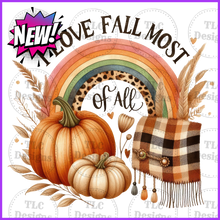 Load image into Gallery viewer, I Love Fall Most Of All Full Color Transfers