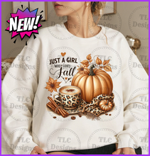 Load image into Gallery viewer, Just A Girl Who Loves Fall 2 Full Color Transfers