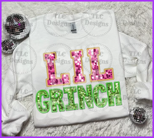 Load image into Gallery viewer, Lil Grinch Faiux Sequins Full Color Transfers