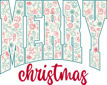 Load image into Gallery viewer, Merry Christmas Retro Full Color Transfers