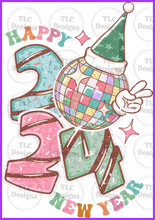 Load image into Gallery viewer, New Year Distressed Pastel Colors Full Color Transfers