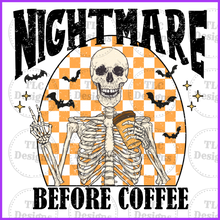 Load image into Gallery viewer, Nightmare Before Coffee Full Color Transfers
