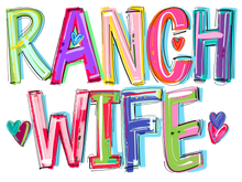 Load image into Gallery viewer, Ranch Wife Cheery Words Full Color Transfers