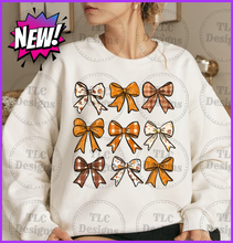 Load image into Gallery viewer, Retro Fall Pumpkin Bow Full Color Transfers