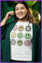 Load image into Gallery viewer, Retro Lucky Smiley Faces Full Color Transfers