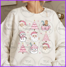 Load image into Gallery viewer, Retro Pink Christmas Full Color Transfers