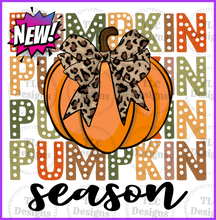 Load image into Gallery viewer, Retro Pumpkin Season Bow Full Color Transfers