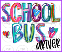 Load image into Gallery viewer, School Bus Driver Full Color Transfers