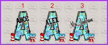 Load image into Gallery viewer, Seuss Big Letter Designs (Put In Notes 1 2 Or 3 With Name) Full Color Transfers