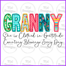 Load image into Gallery viewer, She Is Clothed- Granny Full Color Transfers