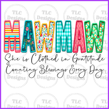 Load image into Gallery viewer, She Is Clothed- Mawmaw Full Color Transfers