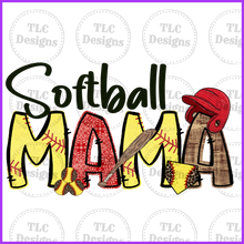 Load image into Gallery viewer, Softball Mama With 6 Softballs For Sleeves- Add Names In Notes Section Full Color Transfers