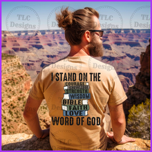 Load image into Gallery viewer, Stand On The Word Of God- Mens Designs Full Color Transfers