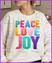 Load image into Gallery viewer, Tinsel Peace Love Joy Full Color Transfers