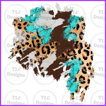 Load image into Gallery viewer, Turquoise Leopard Patches Full Color Transfers