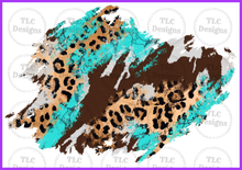 Load image into Gallery viewer, Turquoise Leopard Patches Full Color Transfers