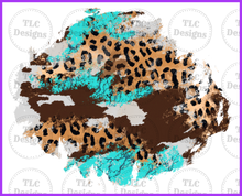 Load image into Gallery viewer, Turquoise Leopard Patches Full Color Transfers
