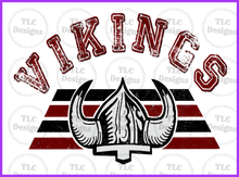Load image into Gallery viewer, Vikings Retro Dark Red And Black Design Only