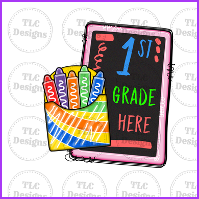 1St Grade Here Full Color Transfers