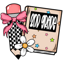 Load image into Gallery viewer, 1St Grade Pencil Daisy- All Grade Available Put In Notes Full Color Transfers
