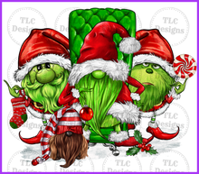 Load image into Gallery viewer, 3 Grinch Gnomies Full Color Transfers
