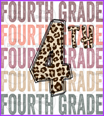 4Th Grade Boho With Leopard Full Color Transfers